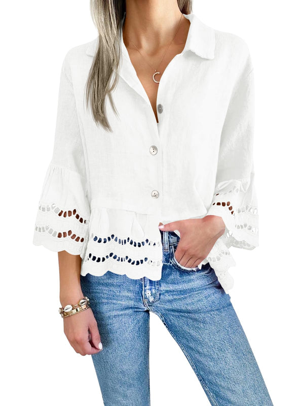 Women's Eyelet Lace Blouse Tops (Buy 2 Free Shipping£©