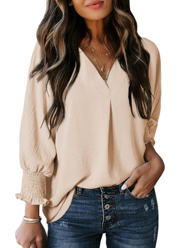 Women's Casual 3/4 Sleeve V Neck Basic Tops (Buy 3 Free Shipping)